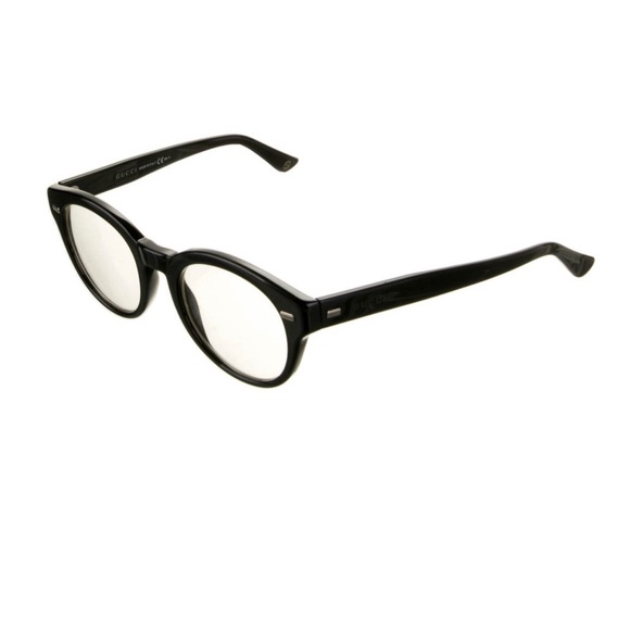 Gucci Round Eyeglasses, Black Acetate, Interlocking G Logo. Clear Lenses - Picture 1 of 4